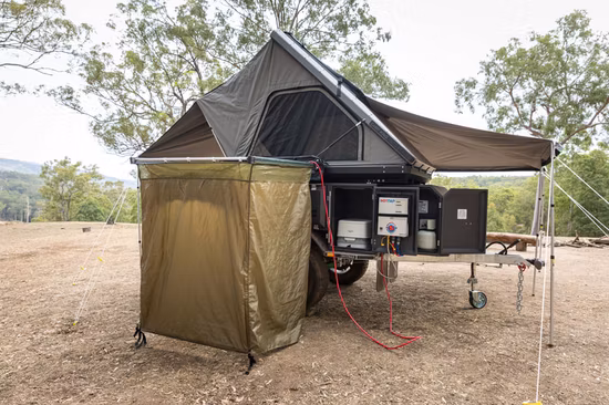 Ecocampor ミニ キャンピング キャンパー トレーラー ルーフトップ テント付き 販売中